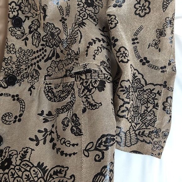 Vintage Leather Tapestry Trench Coat Size Small - Picture 10 of 16